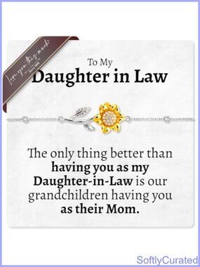 Sunflower Charm Bracelet Pregnancy Gift for Daughter in Law Push Present
